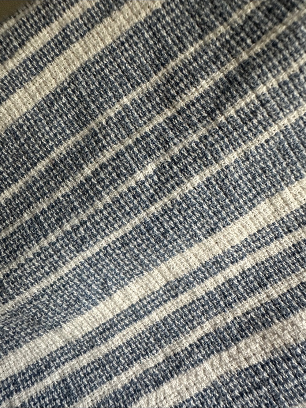 Falls Creek Mens XL Blue Stripe Textured Cotton Resort Shirt Coastal Camp Collar - Picture 9 of 10